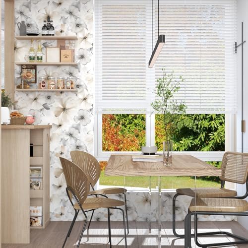 ILHIIOR Beige Floral Peel and Stick Wallpaper Boho 17.5 x787 Inches - Image 4