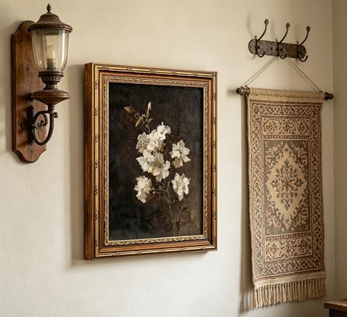 xikafou 3D Textured Canvas Wall Art, Vintage Carved Gold Frame - Image 7