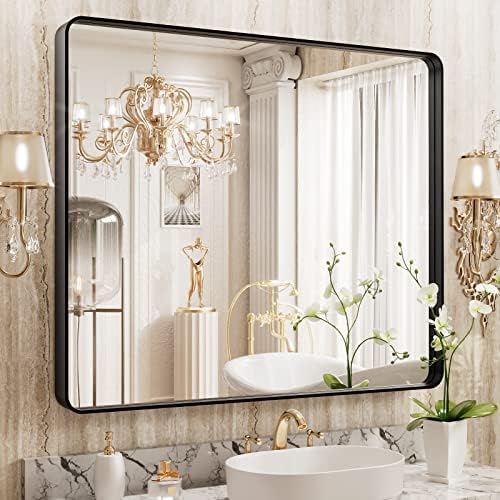 WEER Black Bathroom Vanity Mirror 36X30 Inch by WEER