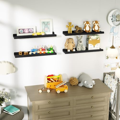 Love-KANKEI 24" Black Floating Wall Shelves - Image 5