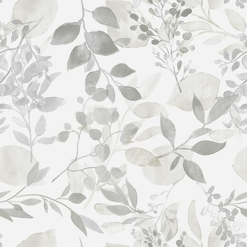 Safiyya Grey Wallpaper Peel and Stick Modern Wall Paper Leaf Contact Paper 197" by SAFIYYA