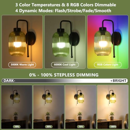 Black Wireless Sconces Set of 2 - Image 3
