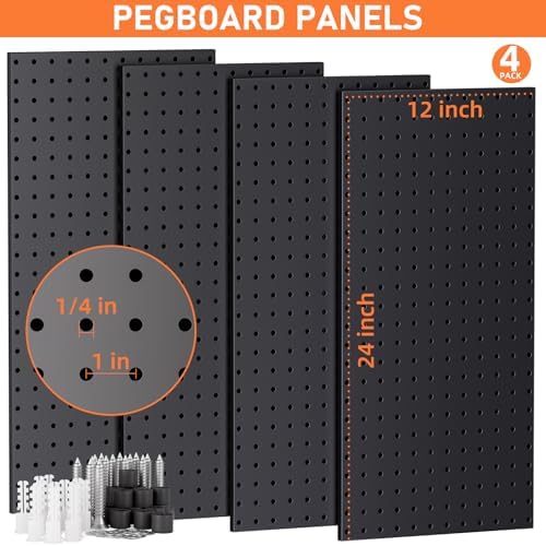 INCLY 48x24 Inch Metal Peg Board Kit 1/4" Pegboard Hooks Accessories - Image 2