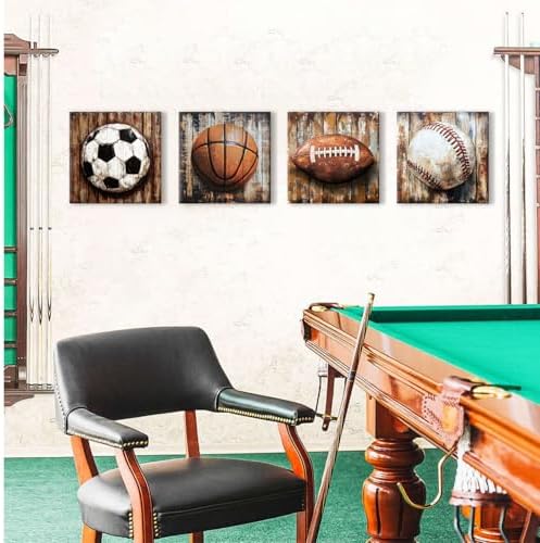 Nursery Wall Decor Boys Bedroom Decor Farmhouse Football Basketball Pictures - Image 5