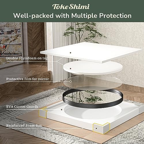 TokeShimi 40 Inch Round Black Bathroom Mirror - Image 7