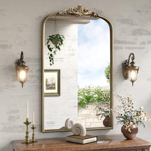 Antique Gold Arched Mirror by Wiserset