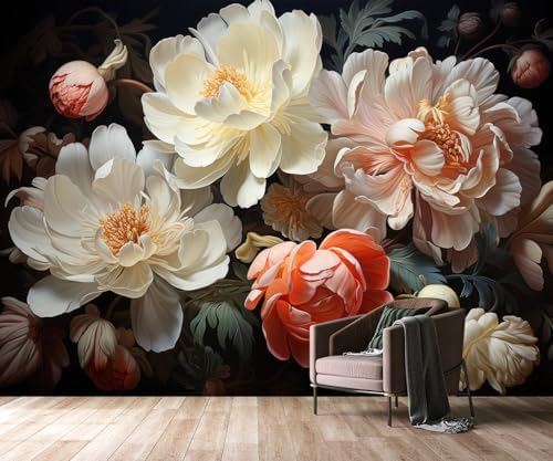 3D Floral Peel and Stick Wallpaper murals by PYFFYP