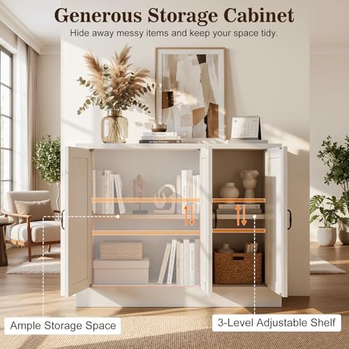 78" Modular Buffet Sideboard Cabinet Set of 2, Large Coffee Bar Station - Image 5