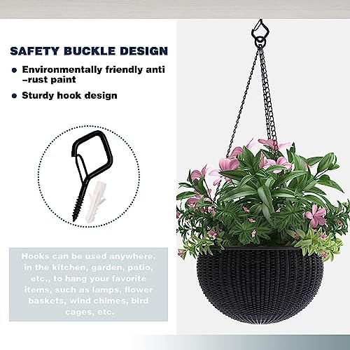 Ceiling Screw Hooks for Hanging Plants, Safety Buckle - Image 6