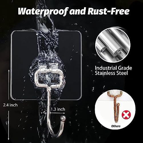DKHDBD Adhesive Hooks 16 Pack 33lb Heavy Duty Waterproof - Image 3