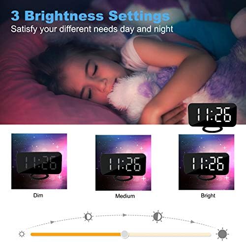 SZELAM Digital Clock Large Display, LED Alarm Electric Clocks Mirror Surface - Image 3