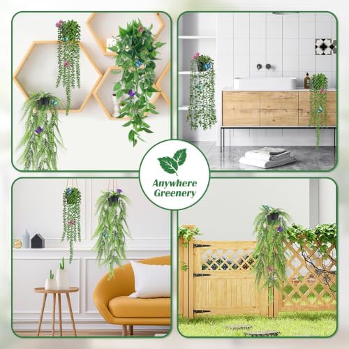 Der Rose 4 Pcs Fake Hanging Plants - Image 5