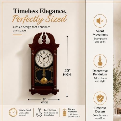 Clockswise Vintage Grandfather Wall Clock - Image 5
