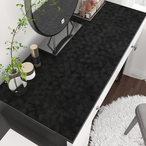 CHIHUT Black Velvet Drawer Liner Soft Textured Peel and Stick Flocking Wallpaper - Image 3