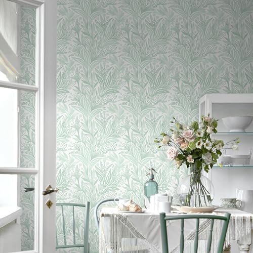 Dimoon 17.3" X 98.4" Peel and Stick Wallpaper Green White Boho Contact Paper - Image 6