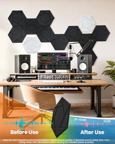 Waister 12 Pack Hexagon Acoustic Panels 12" X 10" X 0.38" - Image 4