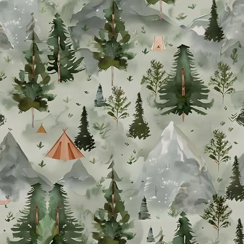 BOKEBEVE Boho Forset Contact Paper Green Yellow 17.5 x 118In by BOKEBEVE