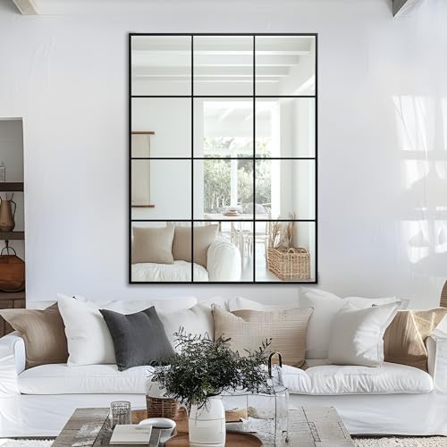 Antok Wall Mirror, Metal Framed Wall Mounted Mirror, Hanging or Leaning - Image 4