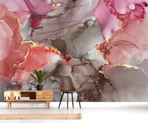 YQWDMX - Pink Marble Peel and Stick Wallpaper - Image 2