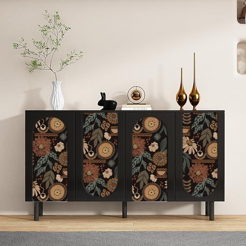 Boho Peel and stick Wallpaper Removable Sun Flroal Vintage Contact Paper - Image 3
