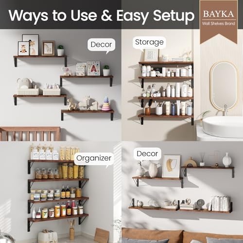 BAYKA 22.4 Inch Long Wall Mounted Floating Shelves - Image 4