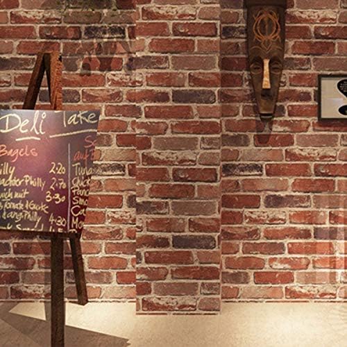 Okydoky Peel and Stick Wallpaper, Rustic Red Brick Wallpaper 17.3" x 236" - Image 2
