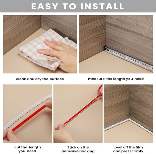 Leinuosen Flexible Bead Molding Trim Peel and Stick White 10ft /8 mm - Image 6