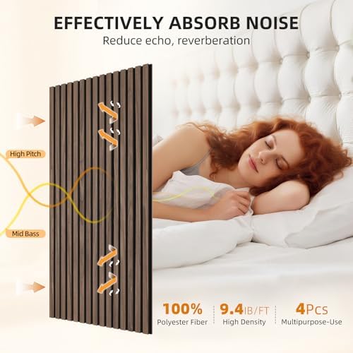 4 Pack Wood Slat Wall Panel, 47.2" x 23.6" Acoustic Wall Panels - Image 2