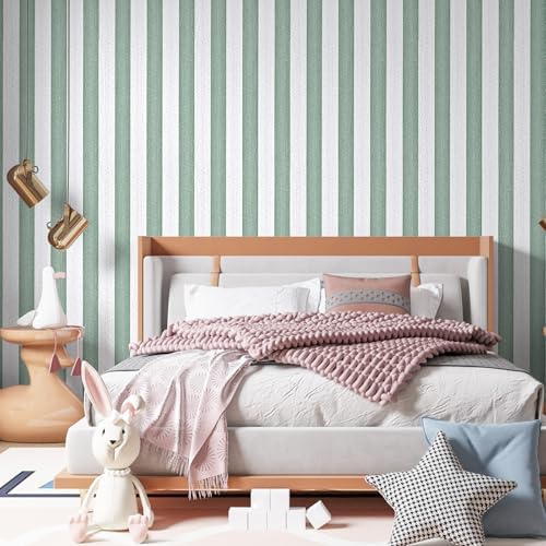 Green Stripe Peel and Stick Wallpaper 15.7" x 118" - Image 2