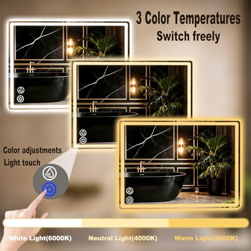 LTFUUAI 28"X36" LED Bathroom Mirror - Image 4