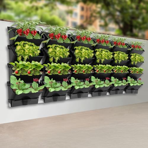 Stackable Garden Planter, 24 Pack Hanging Wall Flower Pot - Image 5