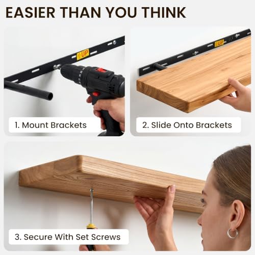 Fun Memories Floating Shelves for Wall, Heavy-Duty Mounted Shelves - Image 6