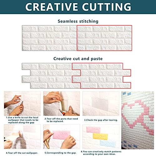 3D Wall Panels Peel and Stick, 29 Sq Ft Coverage, Faux Brick - Image 3
