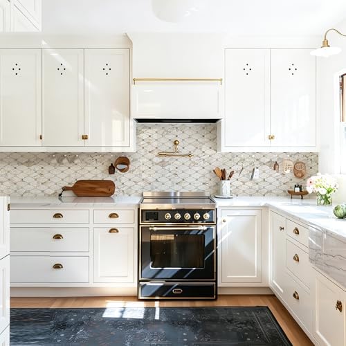 STICKGOO 10 Sheets Peel and Stick Backsplash Tiles, Glossy Pandora Marble - Image 2