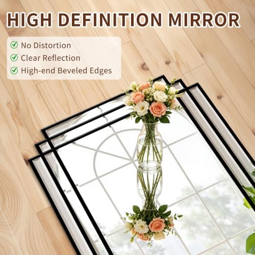 36"x24" Geometric Decorative Beveled Mirror - Image 2