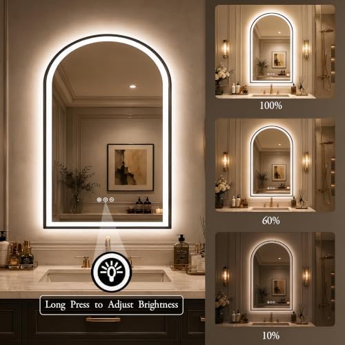Saliwa Arched Mirror, Light Up Vanity Mirror 36"x24" - Image 5