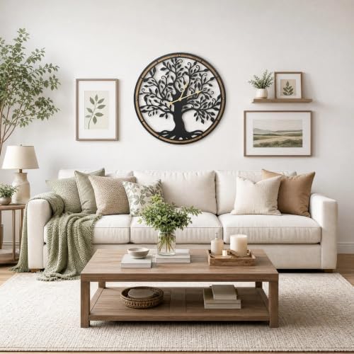 Micasso Large Wall Clocks Decorative: 30 Inch Tree of Life Battery Operated - Image 6