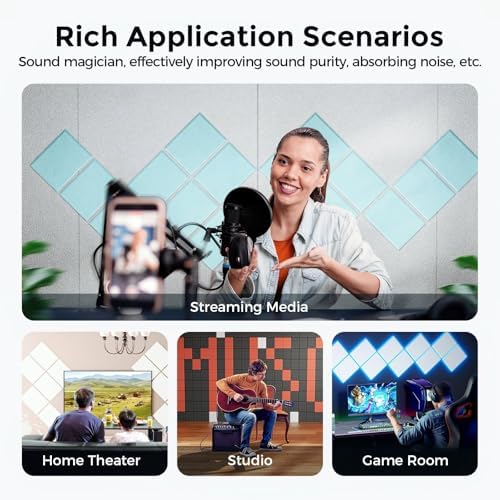 12 Pack Self-Adhesive Acoustic Panels, 2nd Generation Sound Absorbing Panel - Image 6