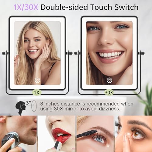 FASCINATE 8.7" 5000mAh Rechargeable Wall Mounted Makeup Mirror - Image 4