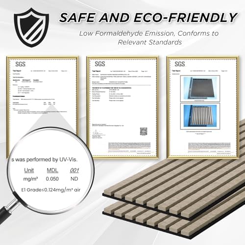 SMARTSTANDARD Acoustic Slat Wall Panels-4 Piece 106" x 12.6" - Image 7
