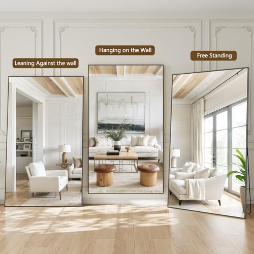 Koonmi 81"x41" Floor Mirror Full Length, Large Black Mirror - Image 5
