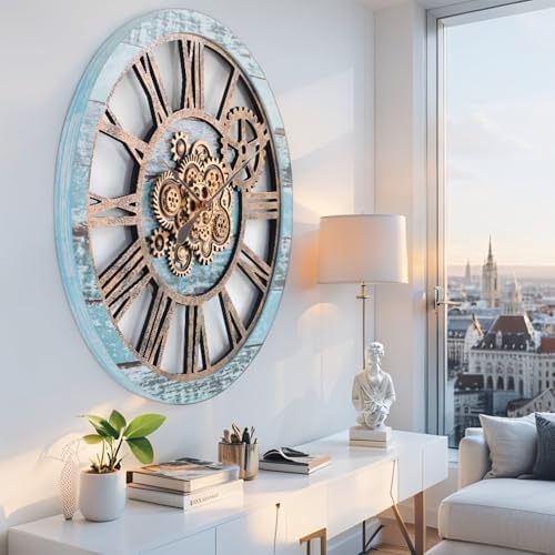 ImprovingLife The Gears Clock 36'' Inch Real Moving Gear Wall Clock Vintage - Image 3