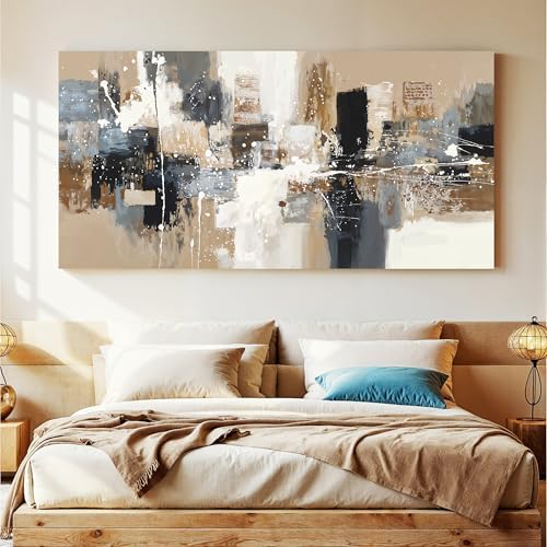Large Brown Abstract Canvas Art Wall Decor - Image 2