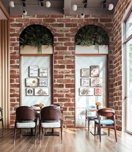 Hopeak Red Brick Wallpaper Self-Adhesive Peel and Stick Waterproof and - Image 6