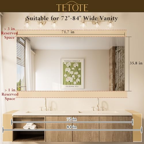 TETOTE 72" x 36" Frameless Mirror - Image 2