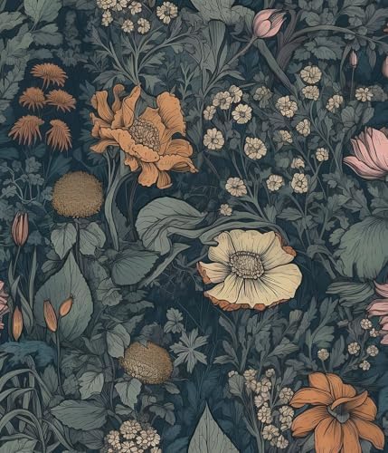Orainege Vintage Peel and Stick Wallpaper Boho Floral Wallpaper by Orainege