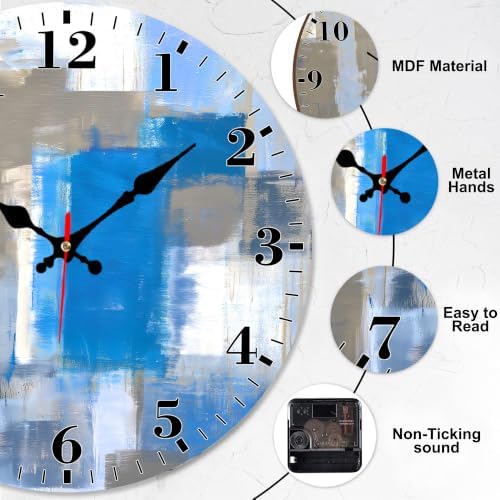 12" Silent Wall Clock, Round Wall Clock - Image 3