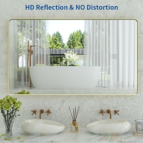 WEER Gold Bathroom Vanity Mirror 55X30 Inch - Image 2