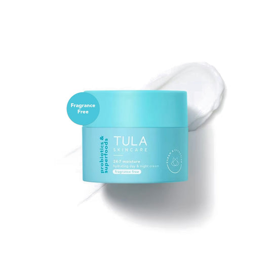 TULA Skin Care 24-7 Hydrating Day & Night Cream Fragrance Free - Nourishing Moisturizer for Face, Maintain Skin Balance & Improve Skin Smoothness, Contains Watermelon & Apple Extract, 1.5 oz.