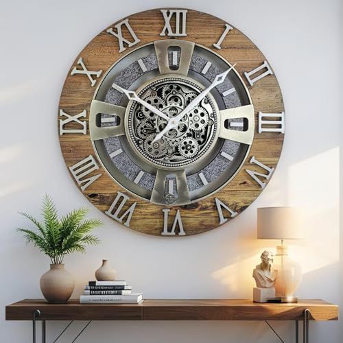 ImprovingLife The Gears Clock Real Moving Gear Wall Clock England Line) - Image 5
